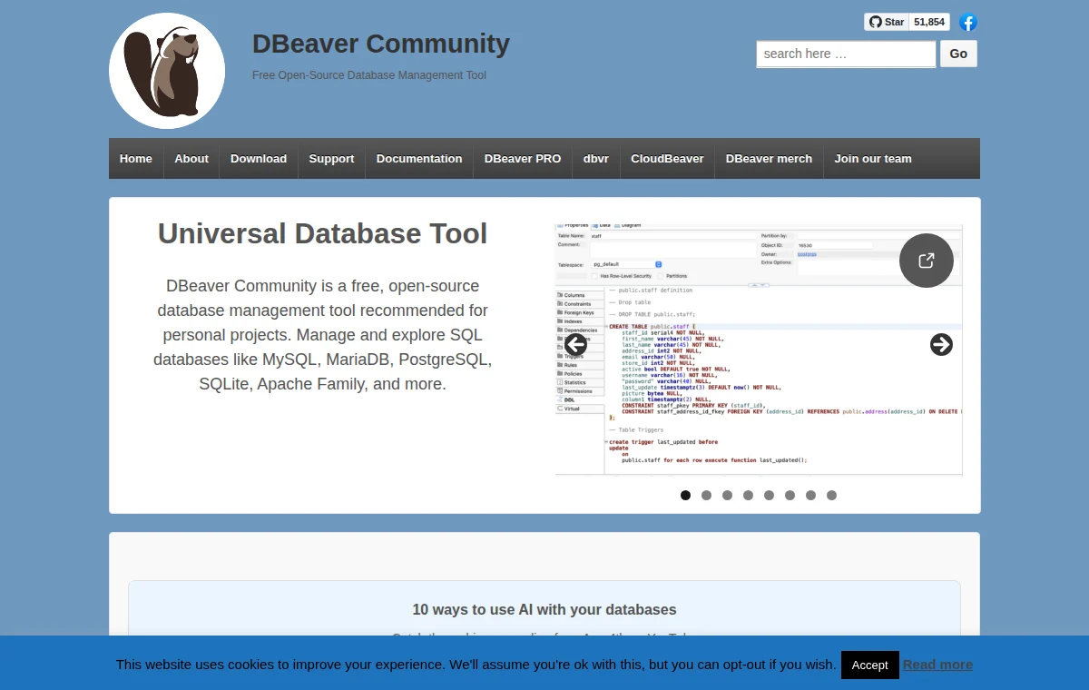 DBeaver Community 화면