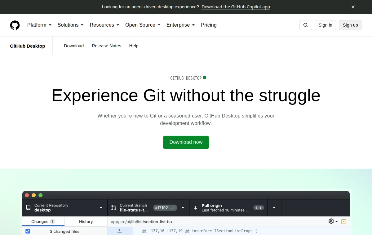 GitHub Desktop 화면