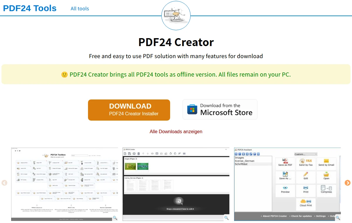 PDF24 Creator 화면